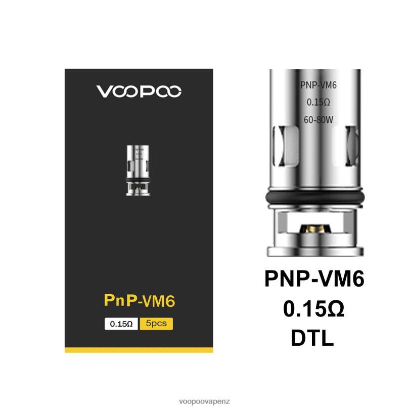 VOOPOO PNP Coils (5Pcs) PnP-VM6 - VOOPOO vape Auckland T8J6V600