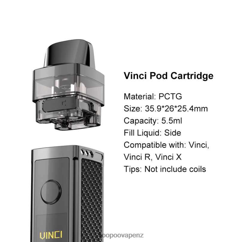 VOOPOO VINCI REPLACEMENT POD (2Pcs) Black - VOOPOO vape NZ T8J6V554