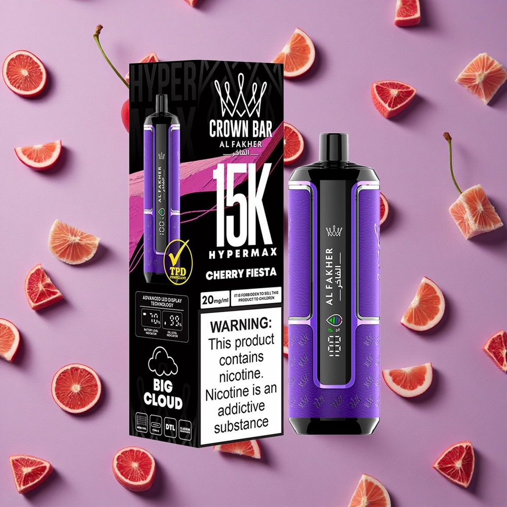 Cherry Fiesta Al Fakher Crown Bar 15K Hypermax 22ml Type-C New Zealand wholesalers