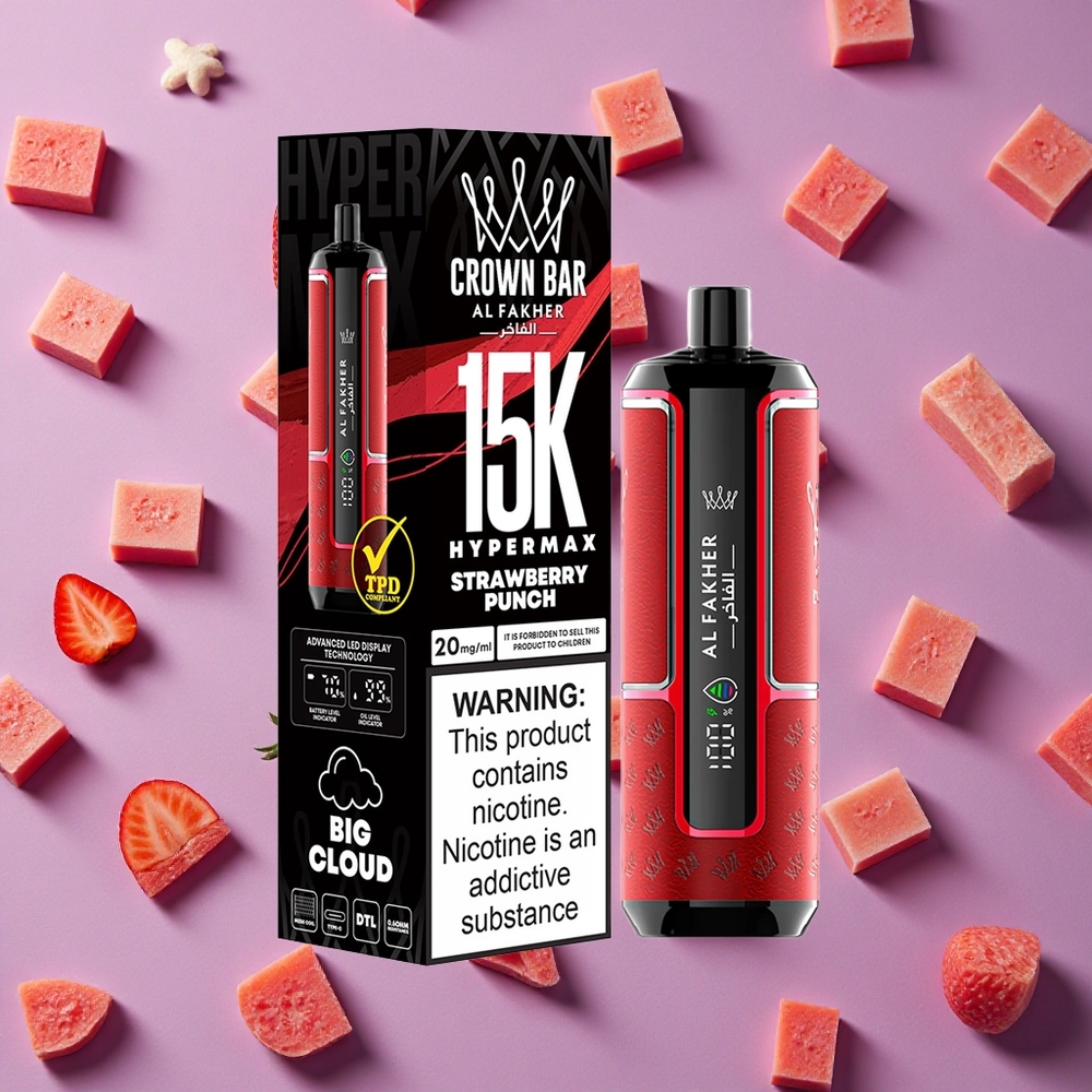 Strawberry Punch Al Fakher Crown Bar 15K Hypermax 22ml New Zealand wholesalers