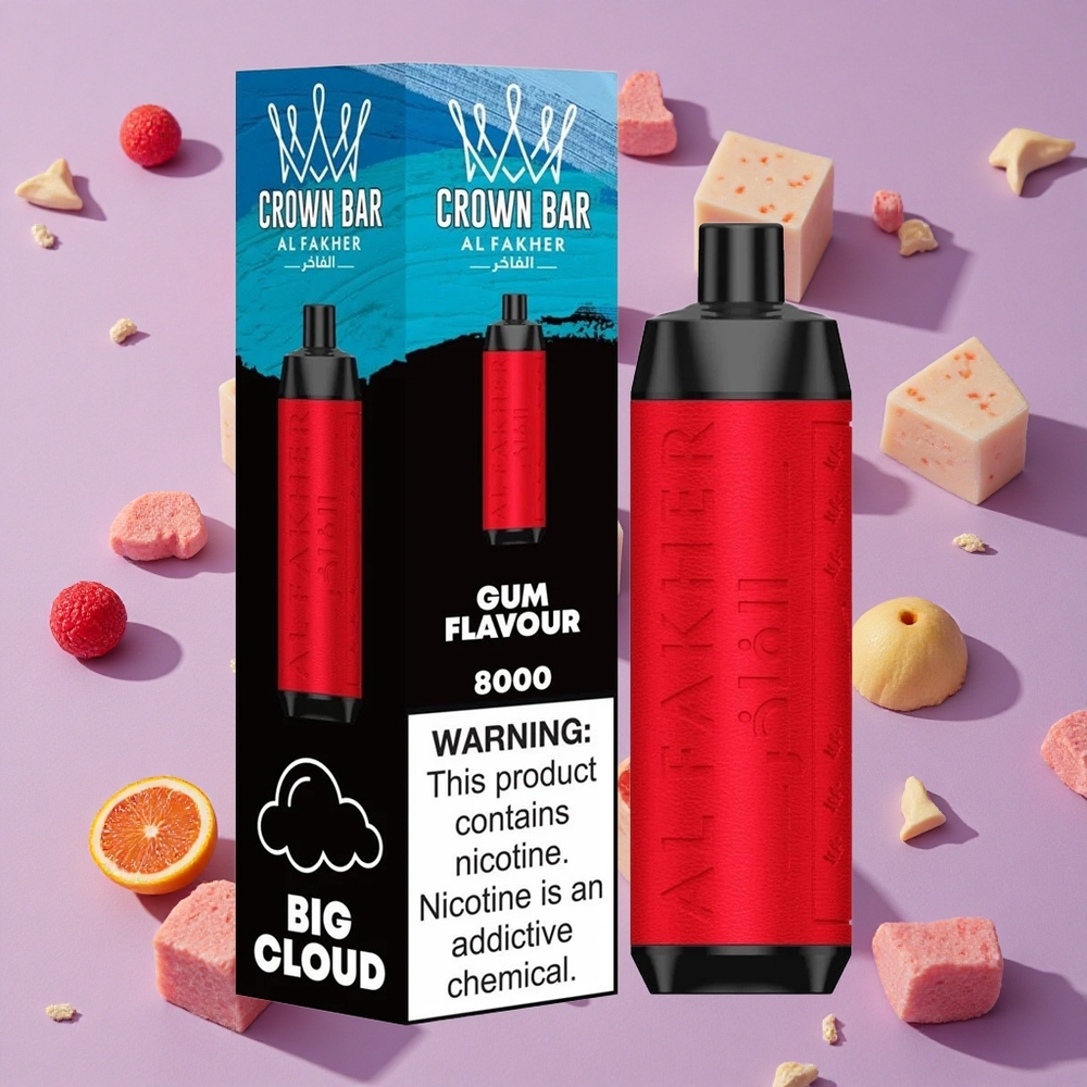 Gum Flavour Al Fakher Crown Bar 8000 Puffs 18ml e-Liquid New Zealand wholesalers