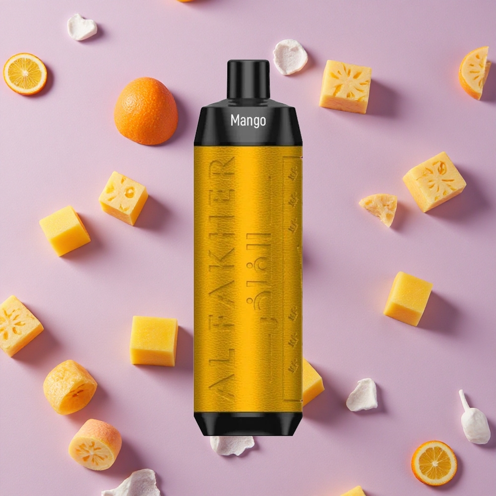 Mango Ice Al Fakher Crown Bar 8000 Crystal Disposable Vape 18ml e-Liquid Capacity USB Type-c Charging Cable New Zealand wholesalers