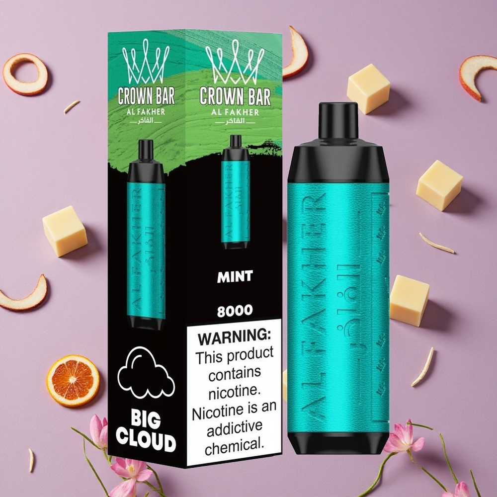 Mint Al Fakher Crown Bar 8000 Disposable Vape 18ml 5mg New Zealand wholesalers