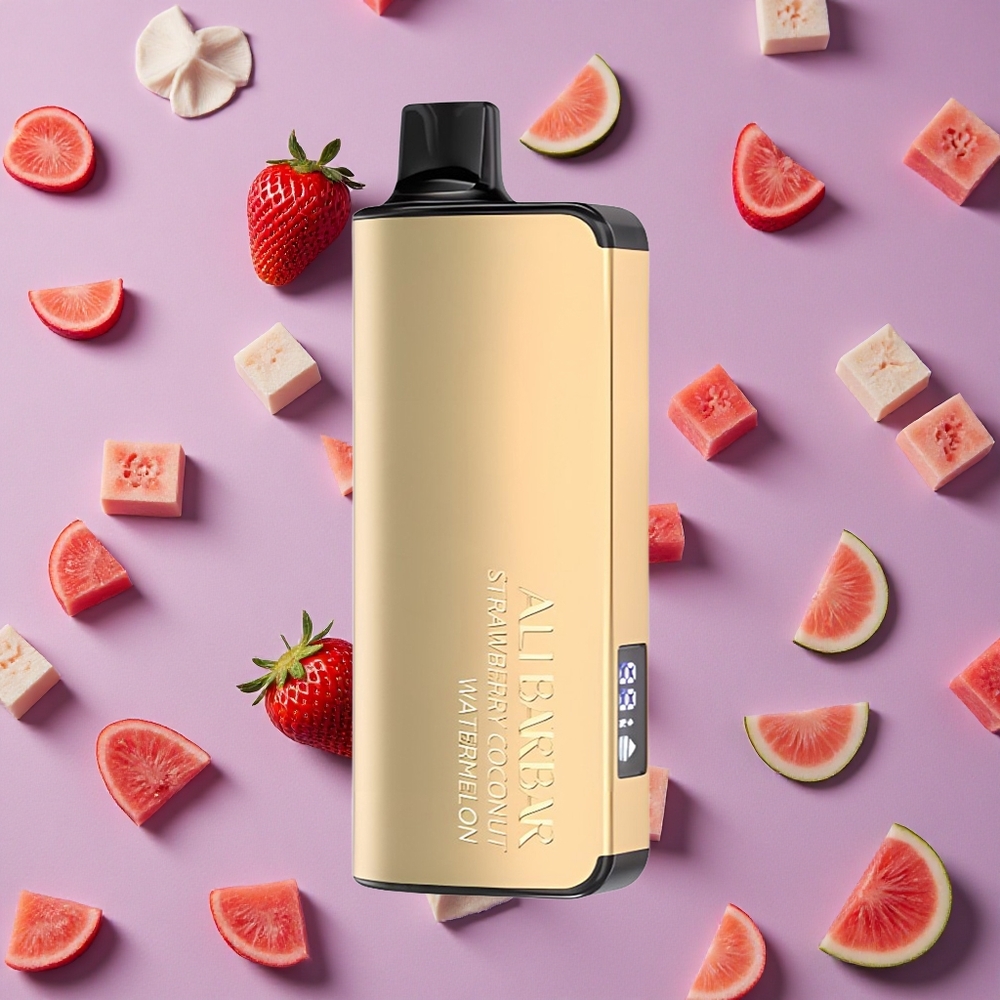 Strawberry Coconut Watermelon Alibarbar Ingot 9000 Puffs 22ml LED Display New Zealand wholesalers