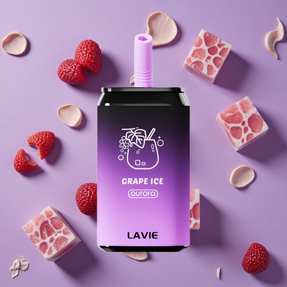 Grape Ice LAVIE Aurora 11000 Puffs Disposable Vape 22ML Type C New Zealand wholesalers