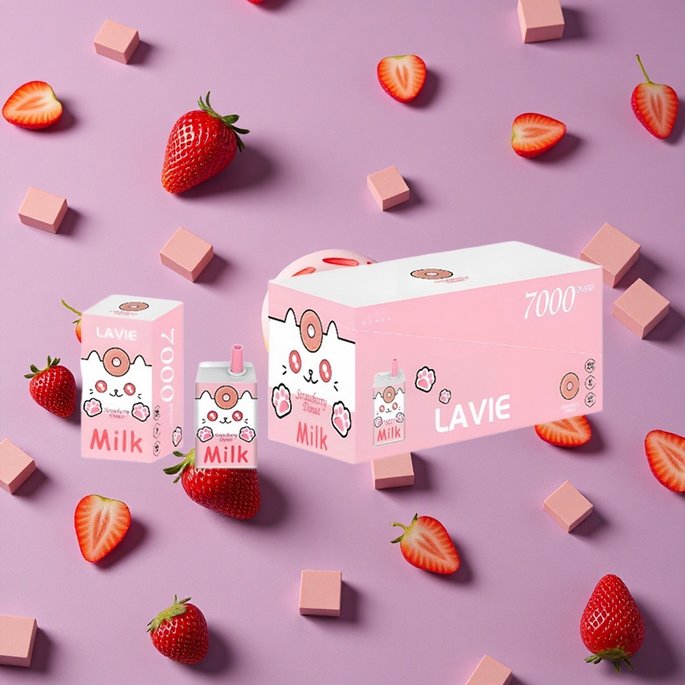Strawberry Donut LAVIE Milk 7000 Puffs Rechargeable Strawberry Donut New Zealand wholesalers
