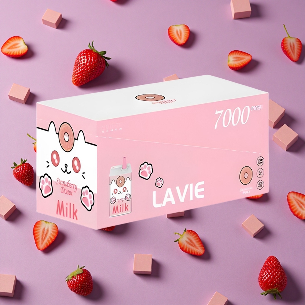 Strawberry Donut LAVIE Milk 7000 Puffs Rechargeable Strawberry Donut New Zealand wholesalers