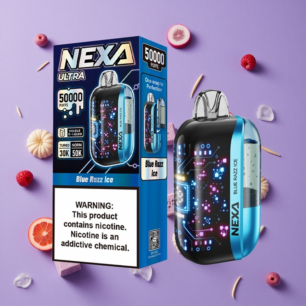 Blue Razz Ice NEXA Ultra 50000 Puffs 20ml Disposable Vape New Zealand wholesalers