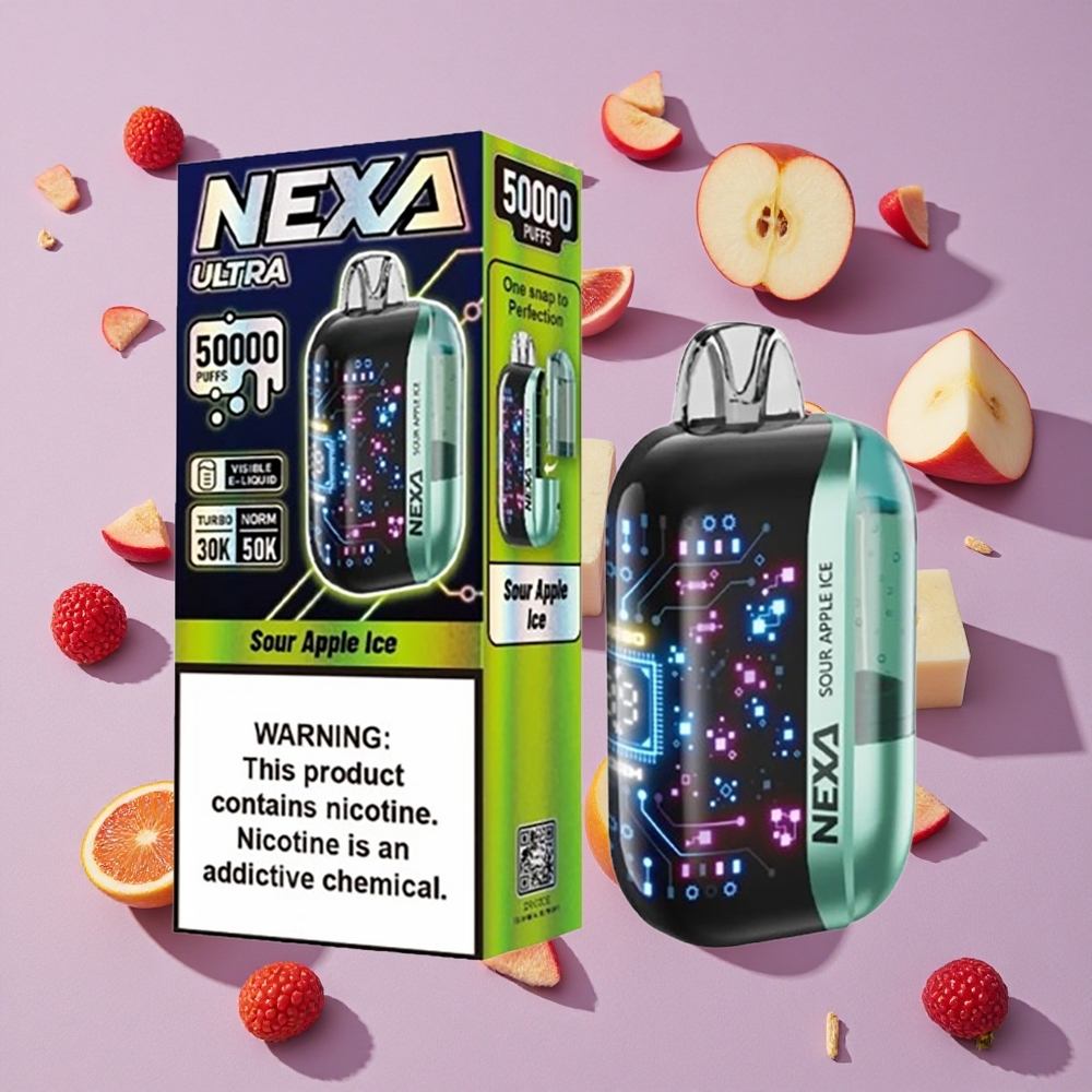 Sour Apple Ice NEXA Ultra 50000 Puffs 20ml Prefilled New Zealand wholesalers