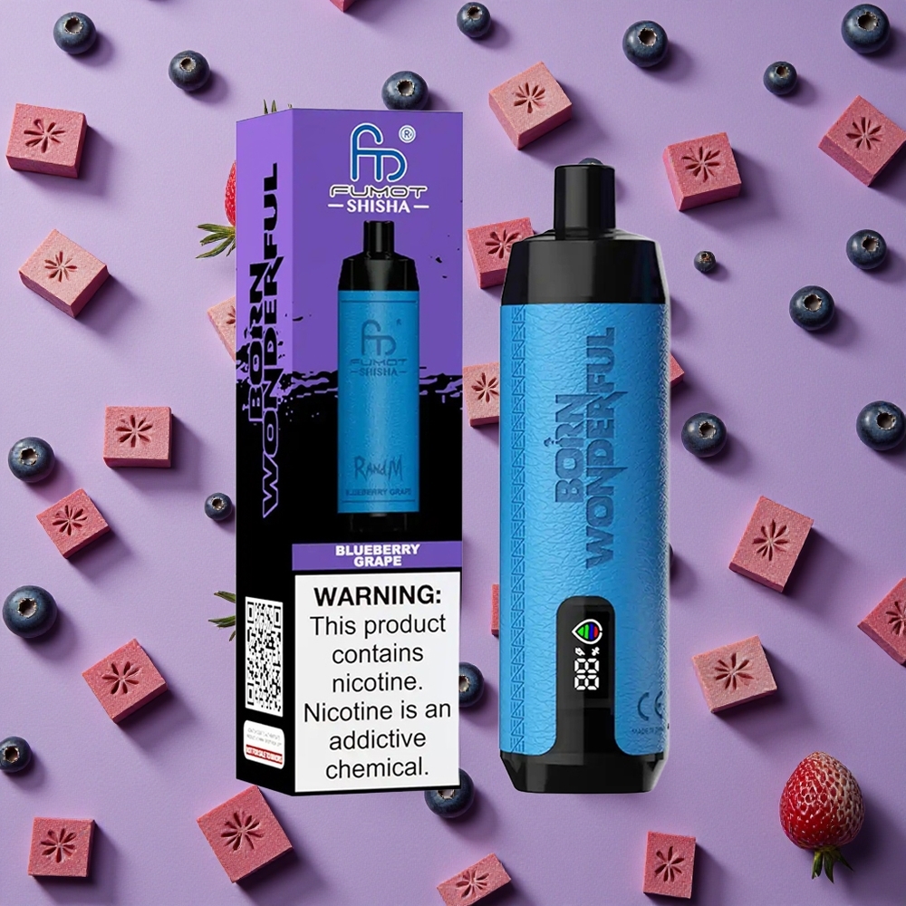 Blueberry Grape RandM Fumot Shisha 10000 Puffs 18ml Prefilled New Zealand wholesalers
