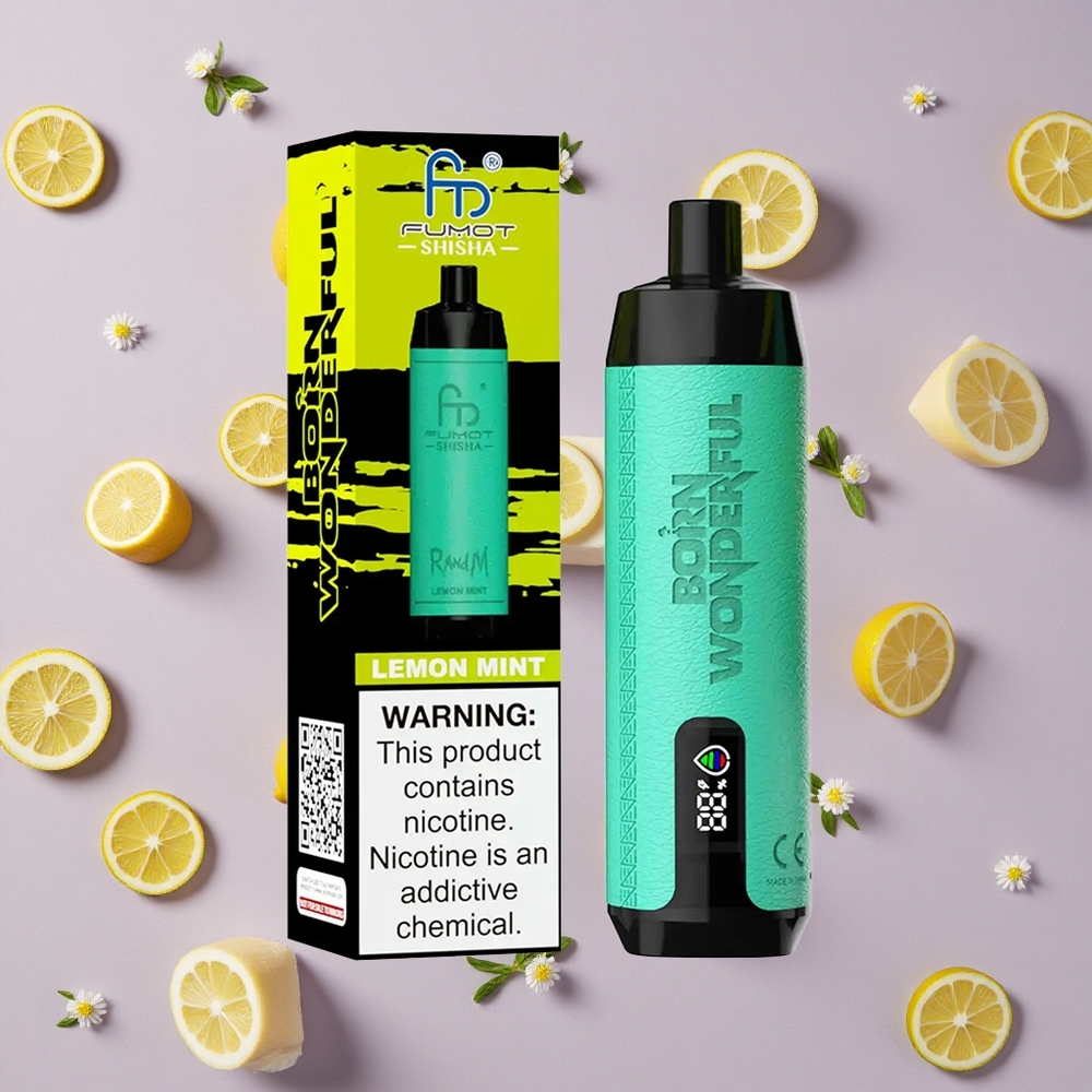Lemon Mint RandM Fumot Shisha 10000 Puffs Disposable Vape with LED Indicator and 850 mAh Battery for New Zealand Wholesalers