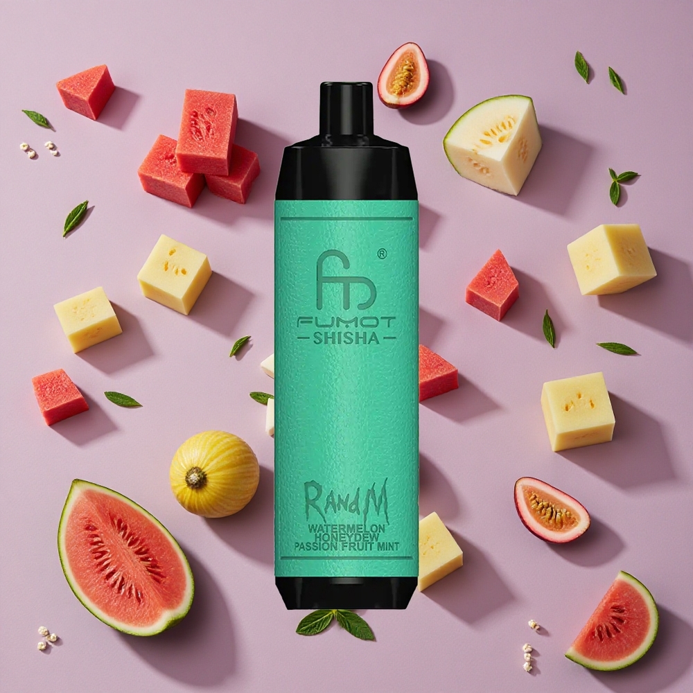 Watermelon Honeydew Passion Fruit Mint RandM Fumot Shisha 10000 Puffs LED Indicator 850mAh New Zealand wholesalers
