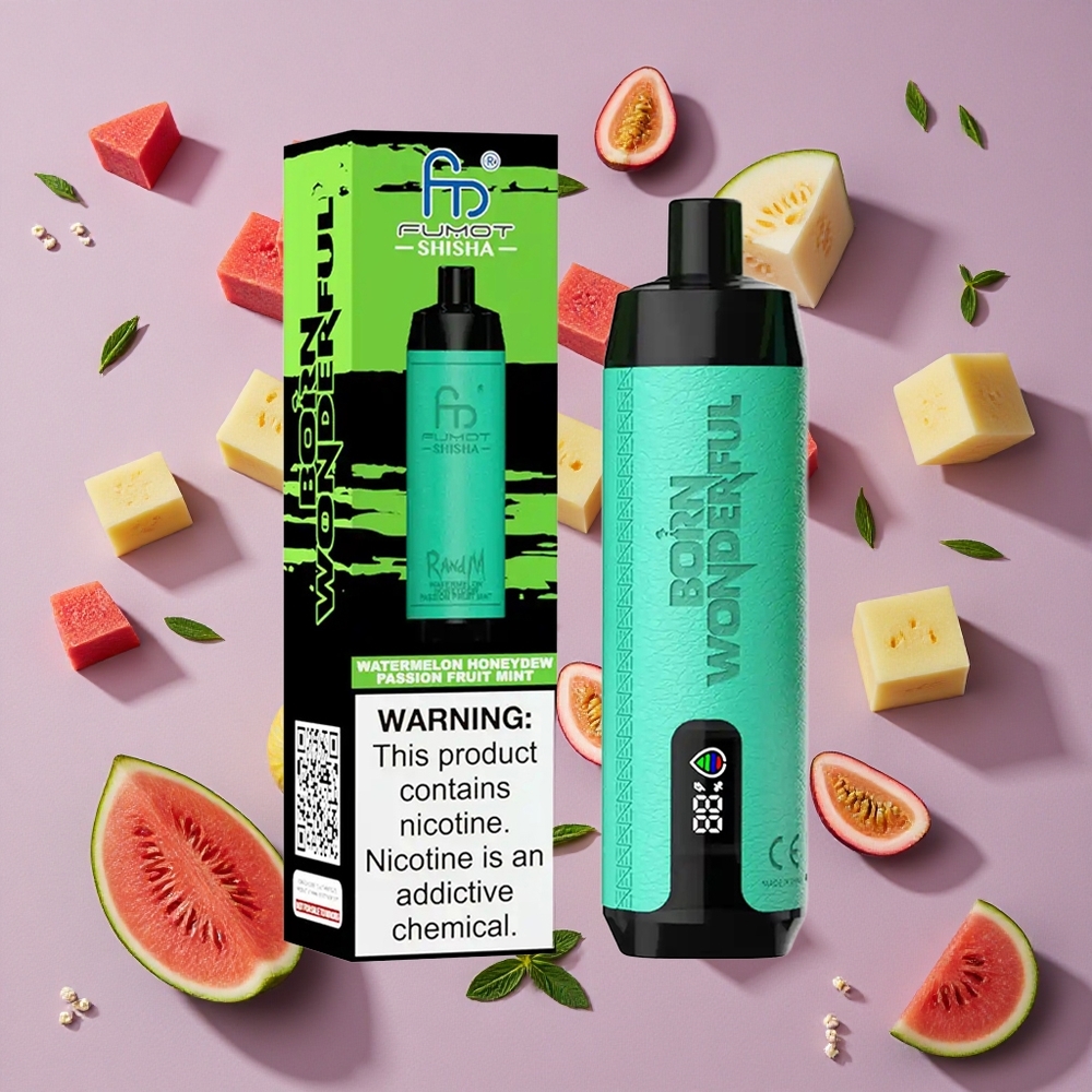 Watermelon Honeydew Passion Fruit Mint RandM Fumot Shisha 10000 Puffs LED Indicator 850mAh New Zealand wholesalers