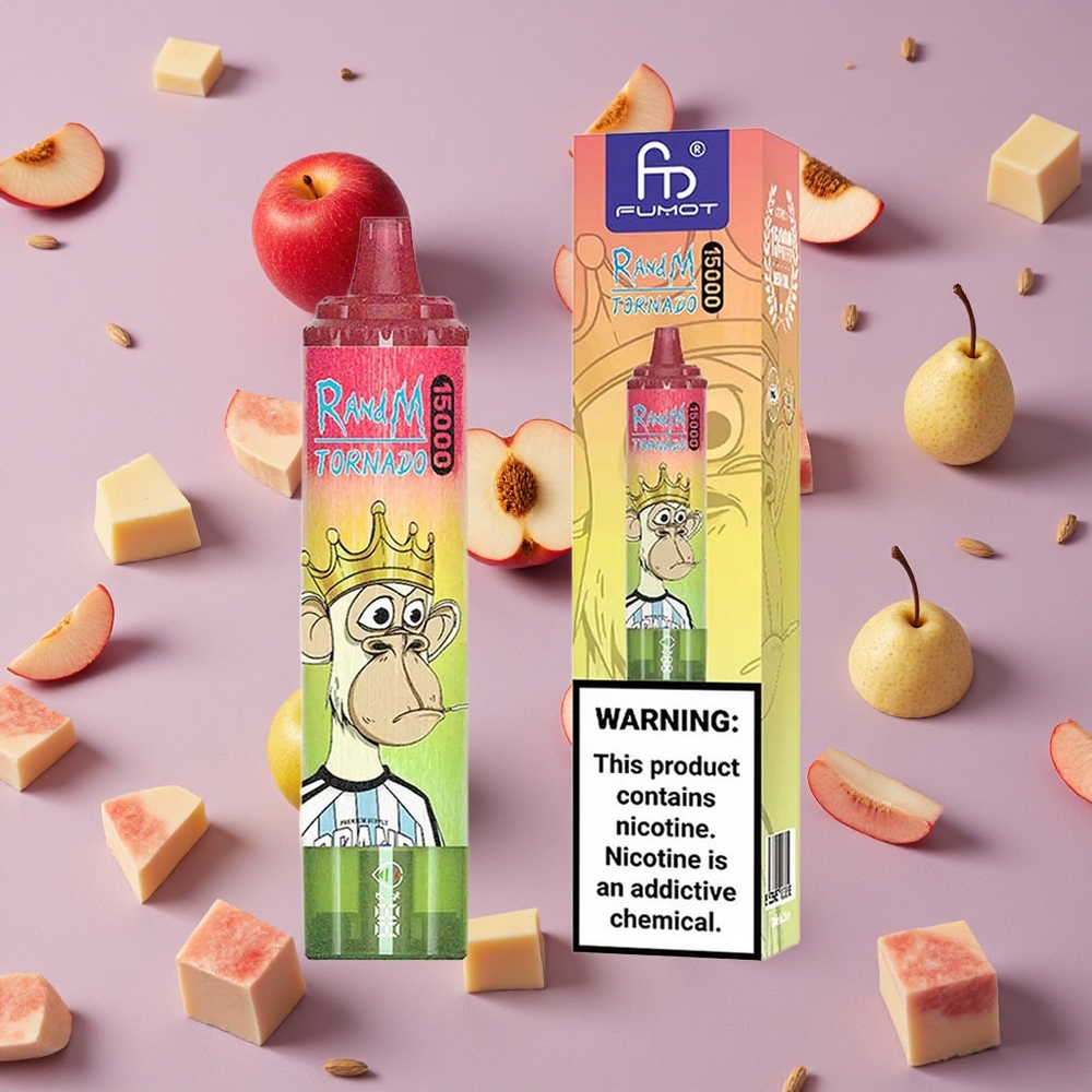 Apple Peach Pear RandM Fumot Tornado 15000 Puffs Disposable Vape Mesh Coil Type-C New Zealand wholesalers
