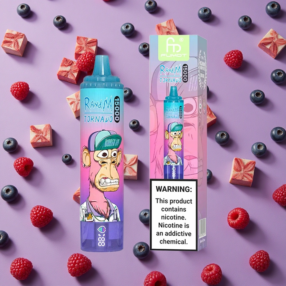 Blueberry Raspberry RandM Fumot Tornado 15000 Puffs 25ml Mesh Coil New Zealand wholesalers