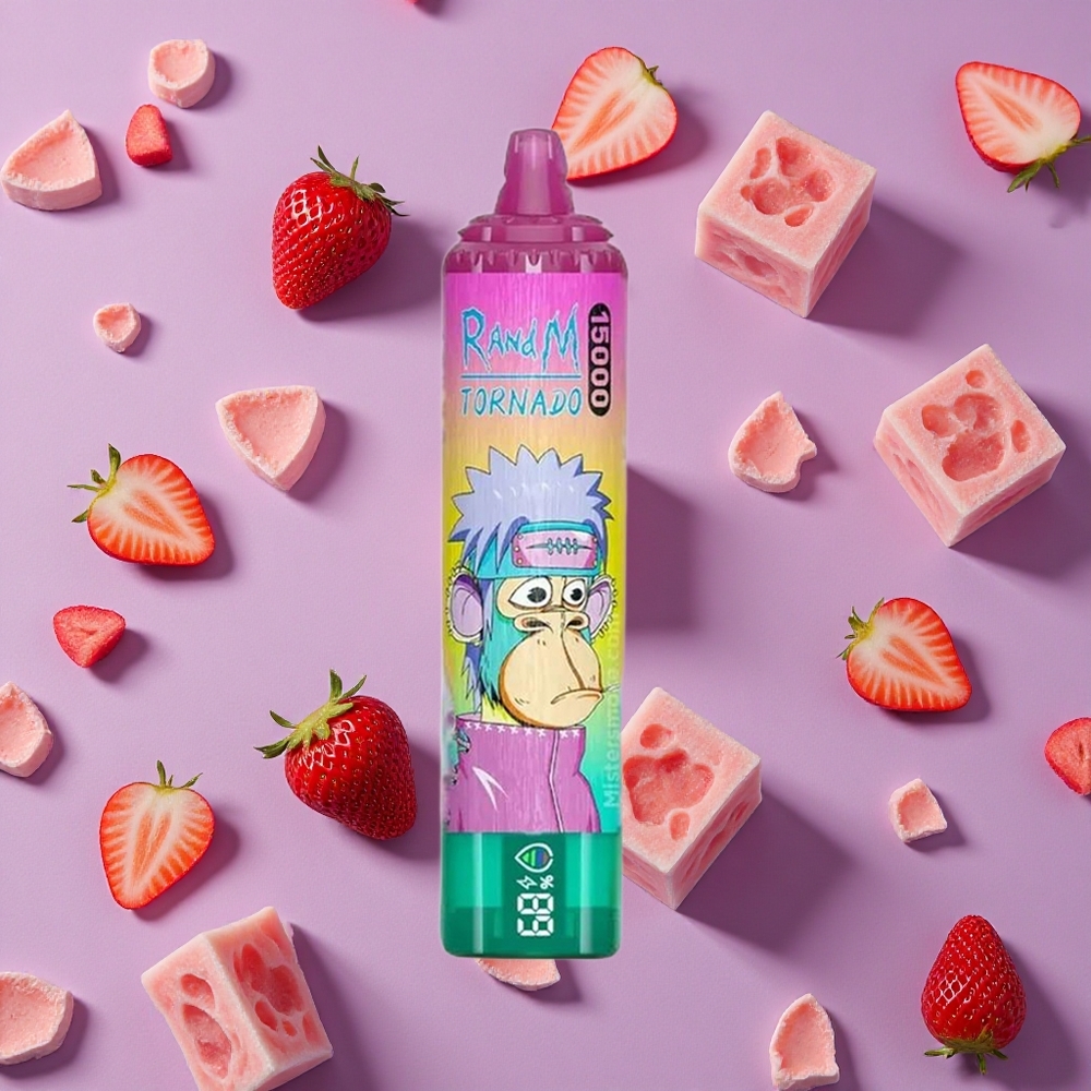 Iced Strawberry RandM Fumot Tornado 15000 Puffs 25ml Mesh Coil New Zealand wholesalers