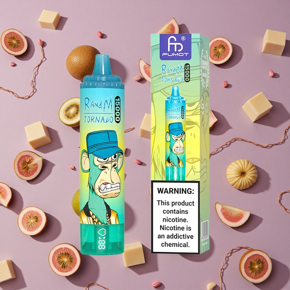 Kiwi Passion Fruit Guava RandM Fumot Tornado 15000 Puffs 25ml Mesh Coil New Zealand wholesalers