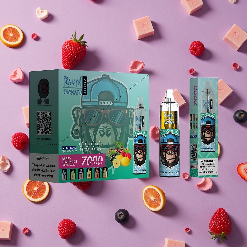 Berry Lemonade RandM Fumot Tornado 7000 Puffs Mesh Coil New Zealand wholesalers