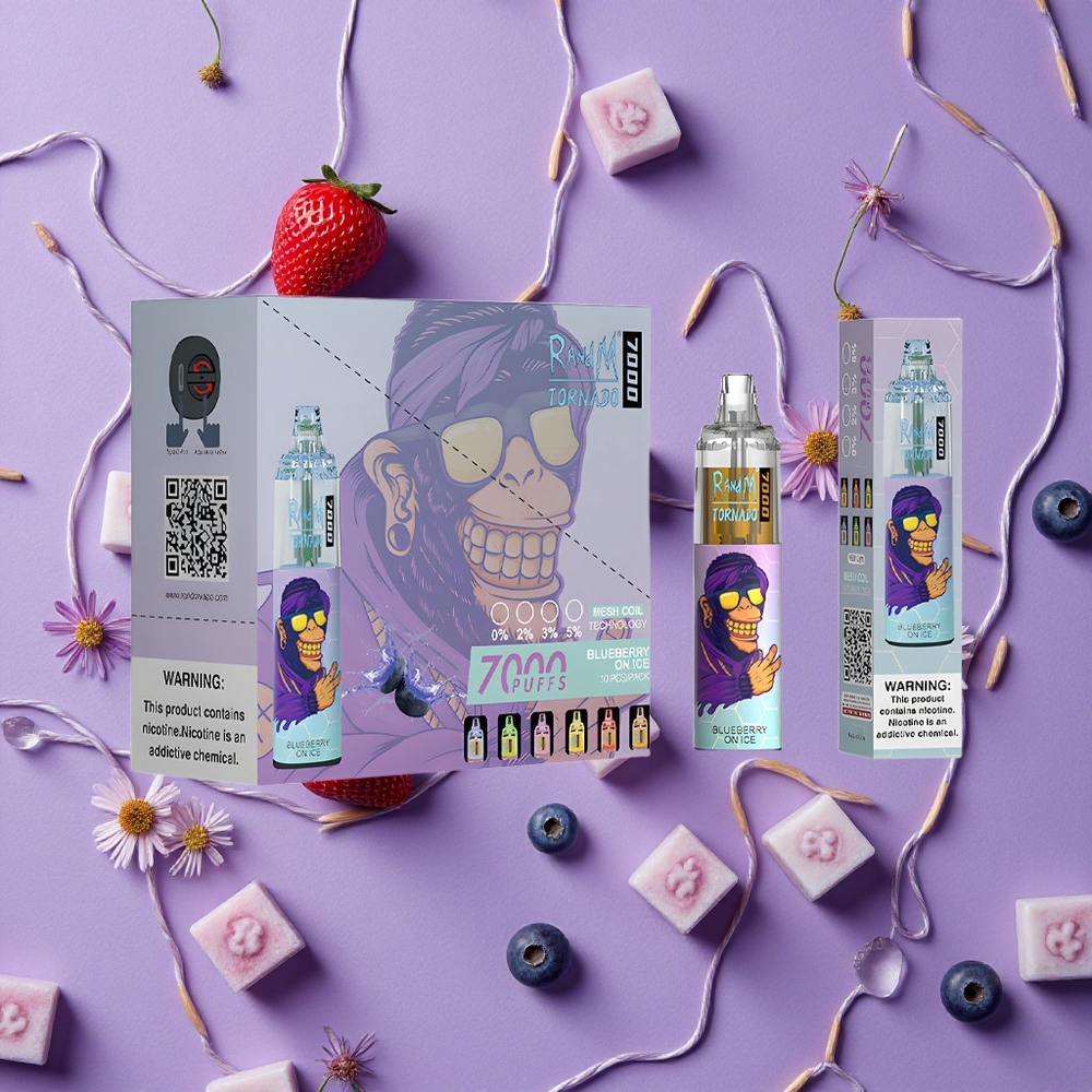 Blueberry On Ice RandM Fumot Tornado 7000 Puffs Mesh Coil New Zealand wholesalers
