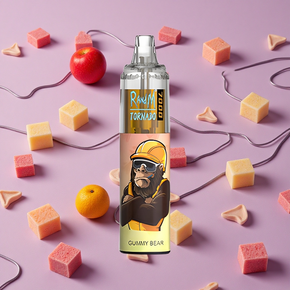 Gummy Bear RandM Fumot Tornado 7000 Puffs 14ML E-liquid Mesh Coil New Zealand wholesalers