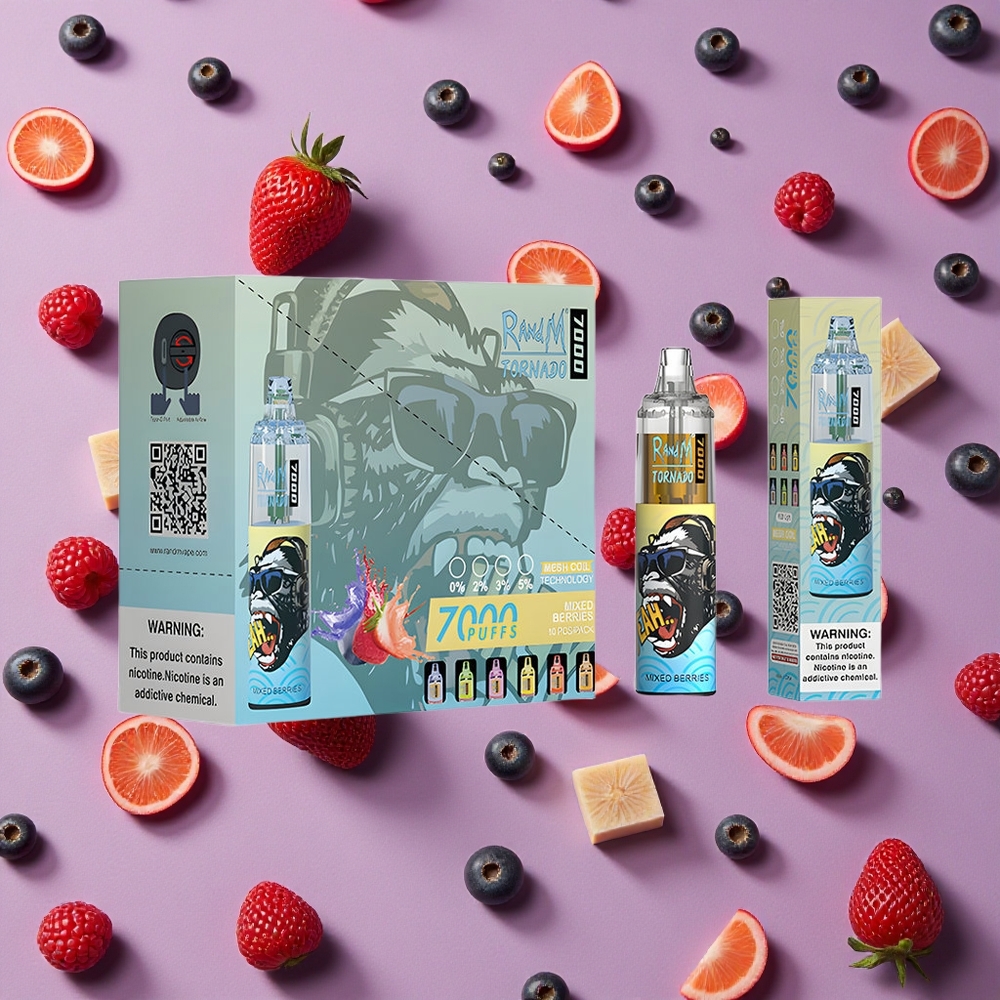 Mixed Berries RandM Fumot Tornado 7000 Puffs Mesh Coil Disposable Vape New Zealand wholesalers