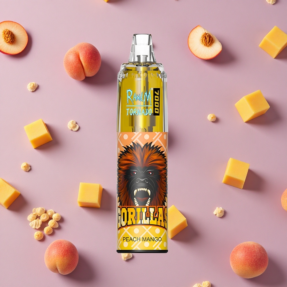 Peach Mango RandM Fumot Tornado 7000 Puffs Mesh Coil New Zealand wholesalers