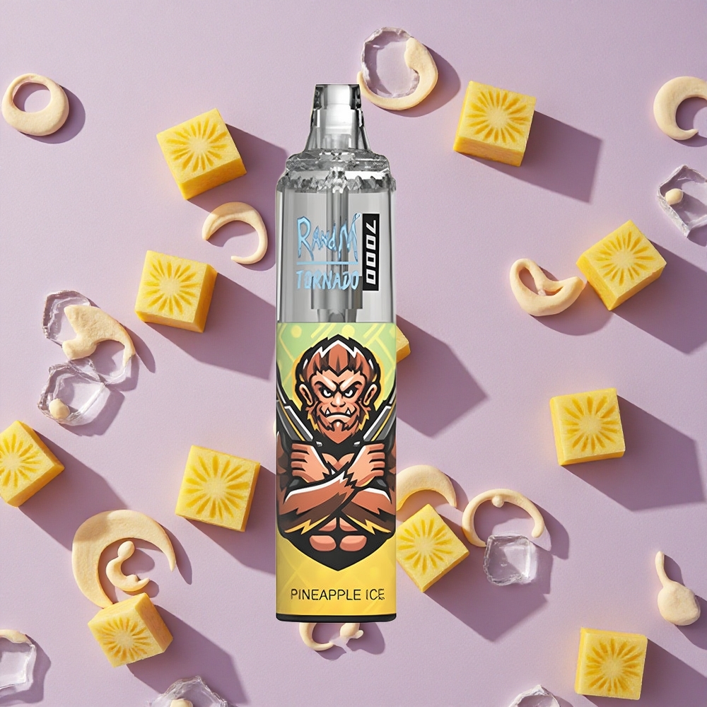 Pineapple Ice RandM Fumot Tornado 7000 Puffs 14ML E-liquid Mesh Coil New Zealand wholesalers