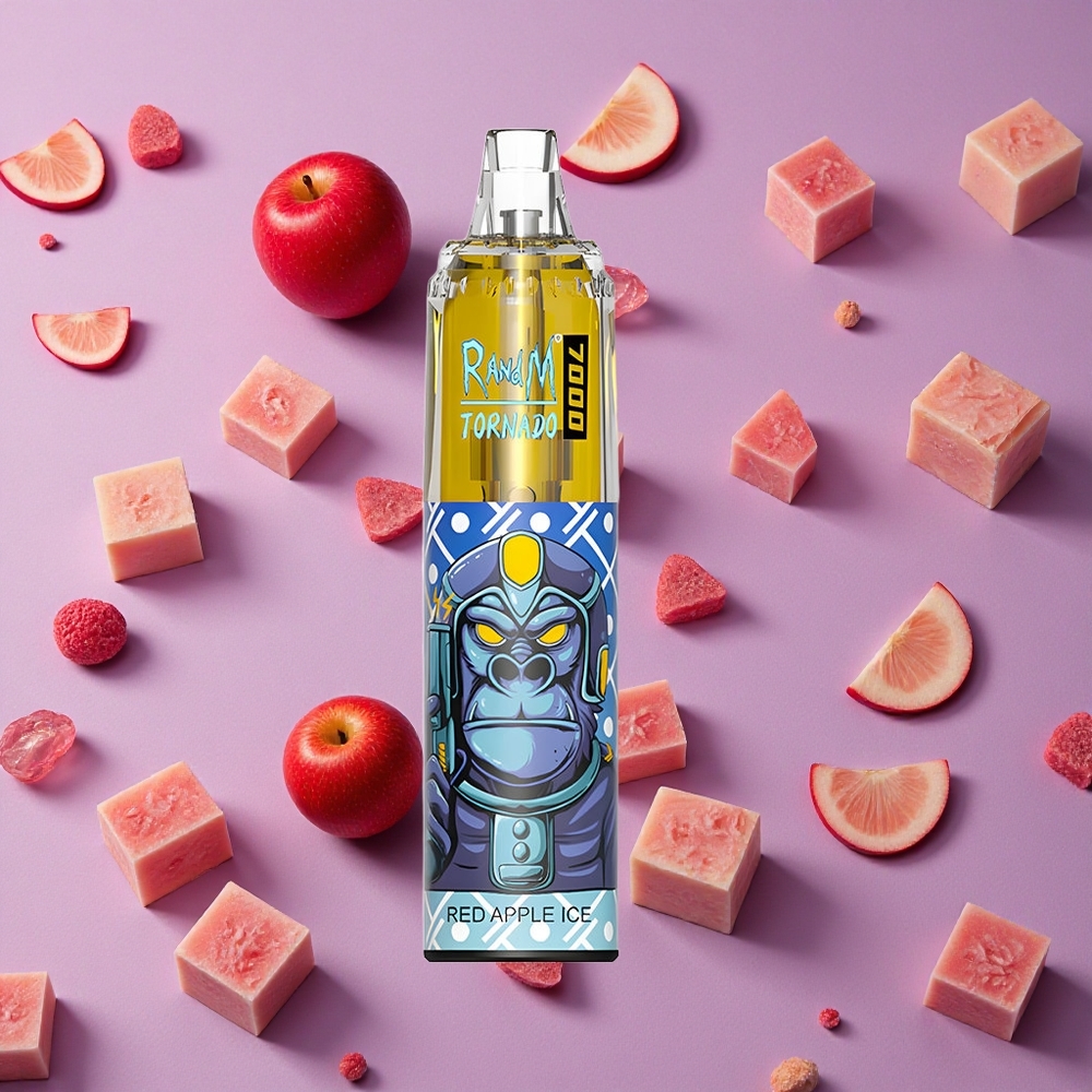 Red Apple Ice RandM Fumot Tornado 7000 Puffs Air-Adjustable Disposable Vape New Zealand wholesalers