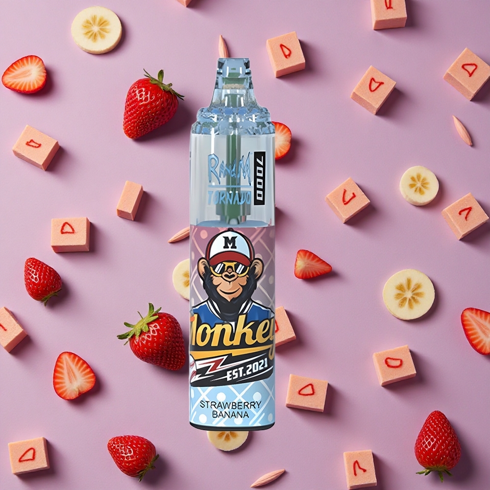 Strawberry Banana RandM Fumot Tornado 7000 Puffs Mesh Coil New Zealand wholesalers