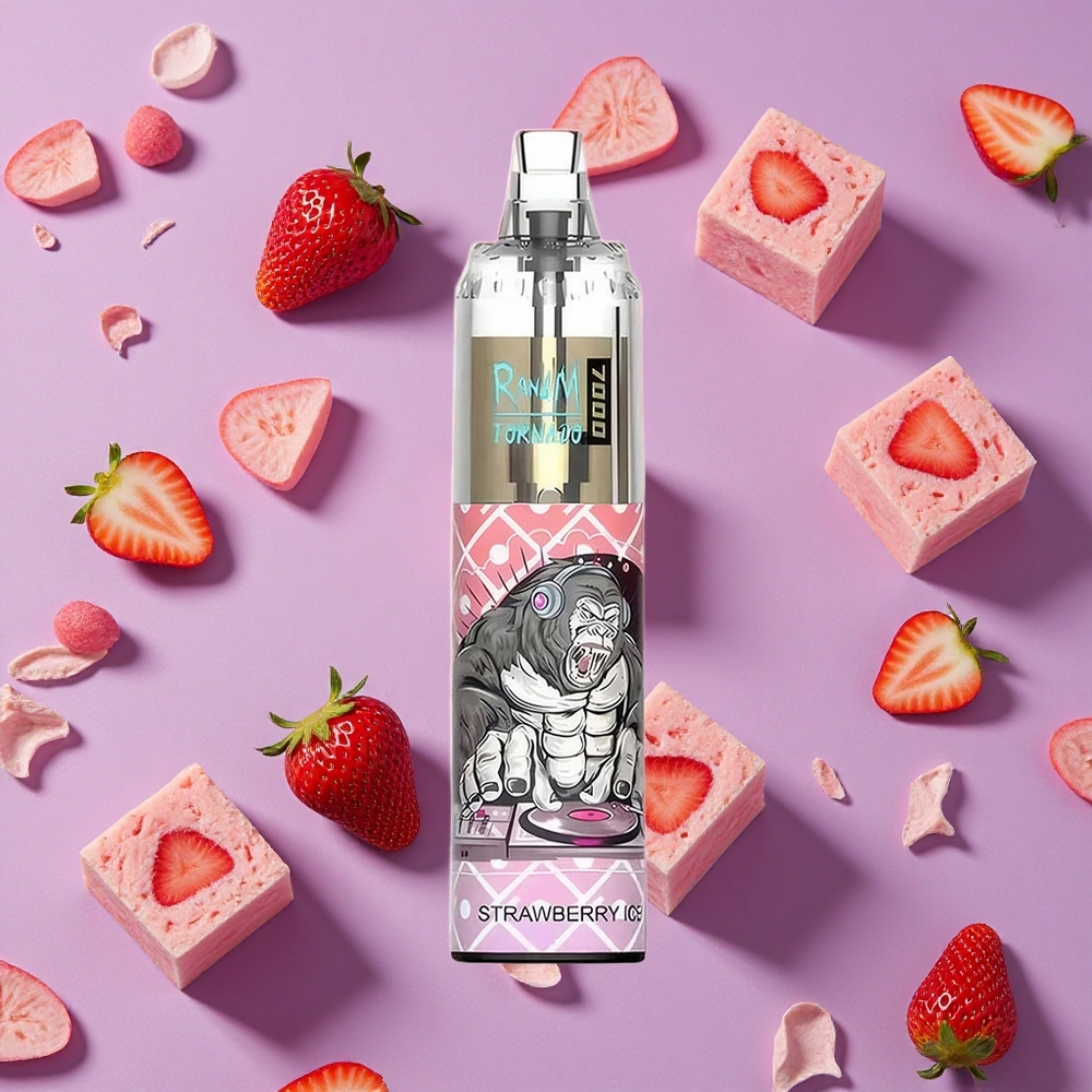 Strawberry Ice RandM Fumot Tornado 7000 Puffs Air-Adjustable Mesh Coil New Zealand wholesalers