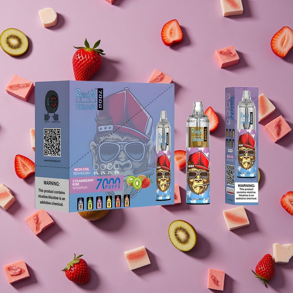 Strawberry Kiwi RandM Fumot Tornado 7000 Puffs Mesh Coil New Zealand wholesalers
