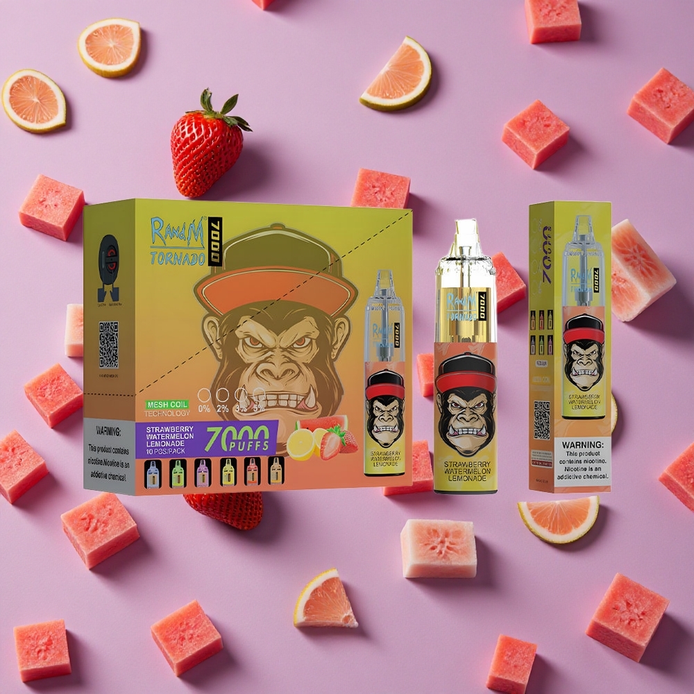 Strawberry Watermelon Lemonade RandM Fumot Tornado 7000 Puffs Mesh Coil New Zealand wholesalers