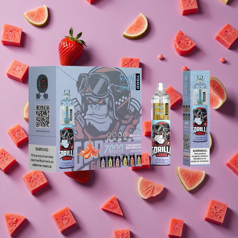 Strawberry Watermelon RandM Fumot Tornado 7000 Puffs Mesh Coil New Zealand wholesalers