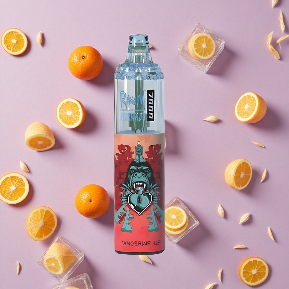 Tangerine Ice RandM Fumot Tornado 7000 Puffs 850 MAH Mesh Coil New Zealand wholesalers