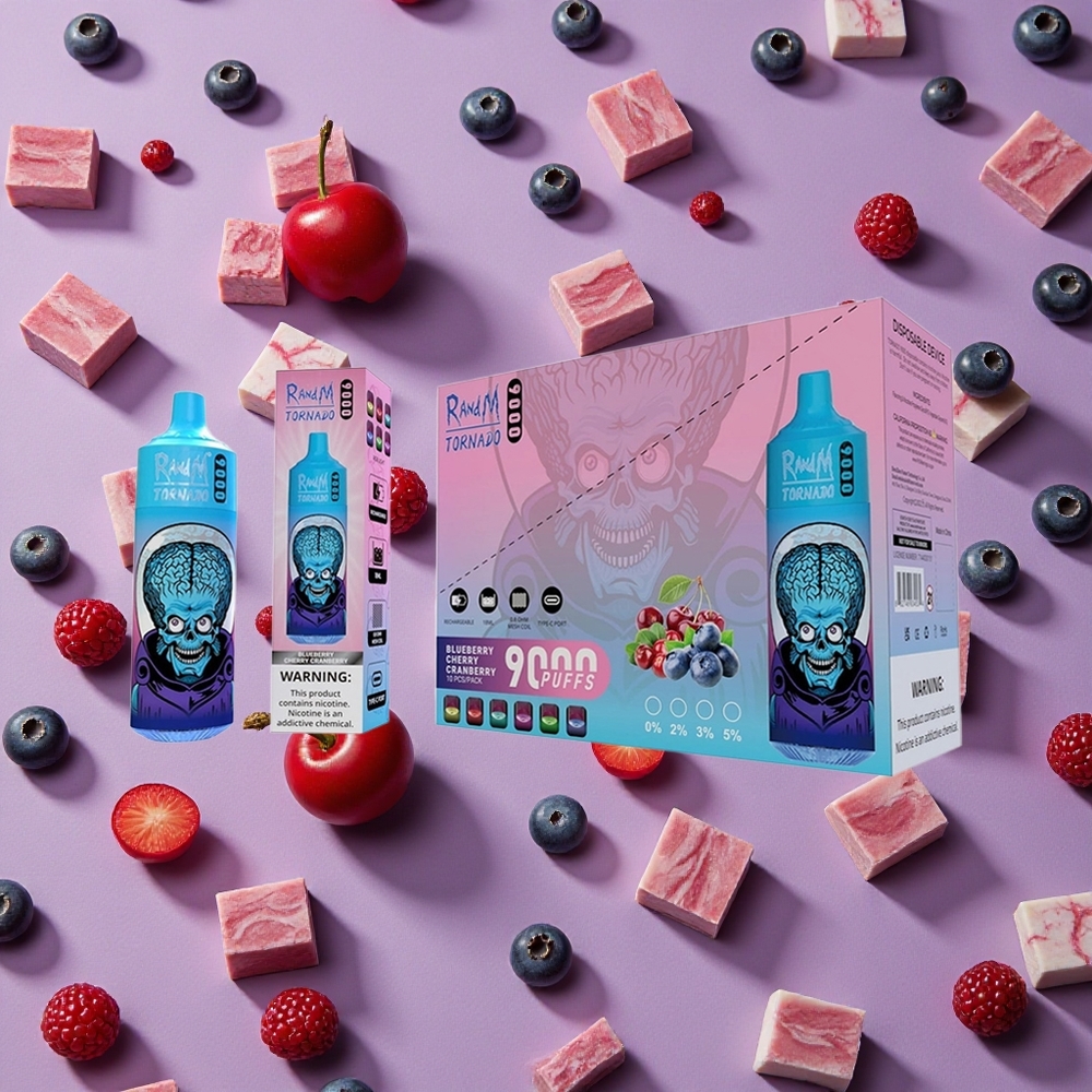 Blueberry Cherry Cranberry RandM Fumot Tornado 9000 Puffs Mesh Coil New Zealand wholesalers