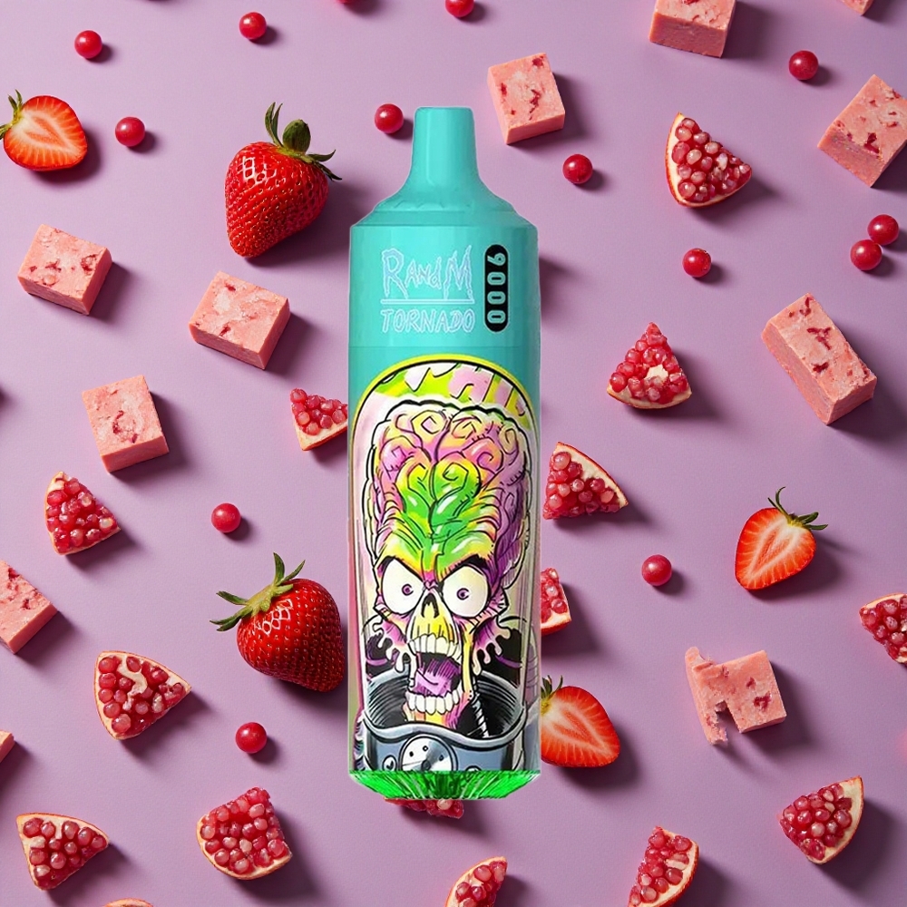 Strawberry Pomegranate RandM Fumot Tornado 9000 Puffs 18mL Mesh Coil New Zealand wholesalers