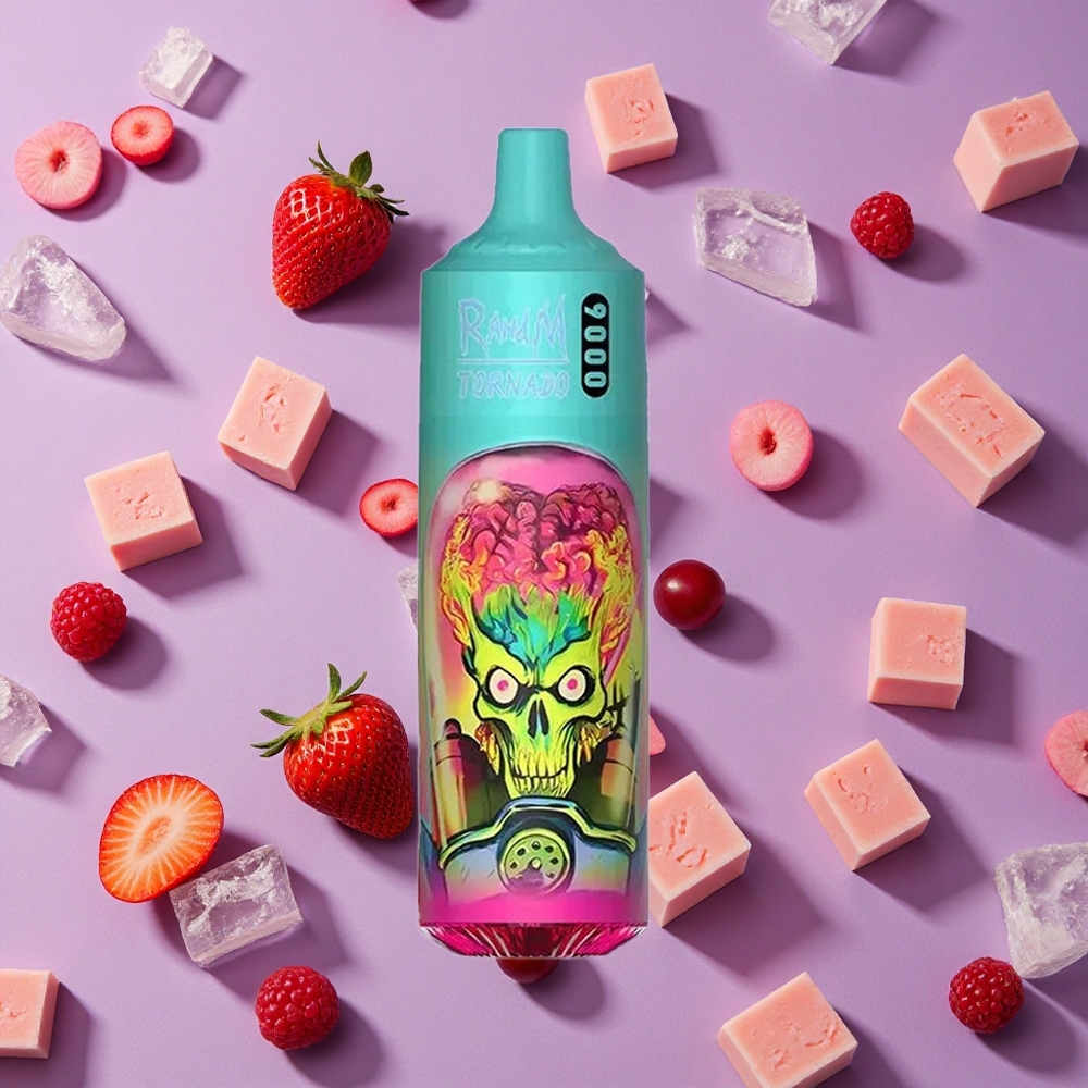 Strawberry Raspberry Cherry Ice RandM Fumot Tornado 9000 Puffs 18mL Mesh Coil New Zealand wholesalers