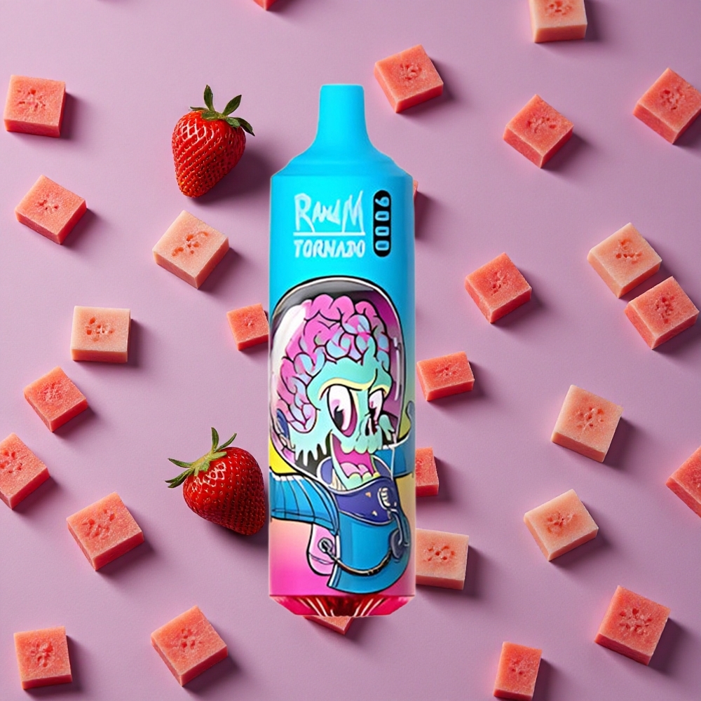 Strawberry Watermelon RandM Fumot Tornado 9000 Puffs 18mL Mesh Coil New Zealand wholesalers