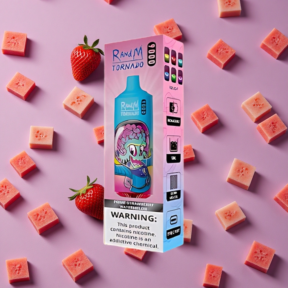 Strawberry Watermelon RandM Fumot Tornado 9000 Puffs 18mL Mesh Coil New Zealand wholesalers
