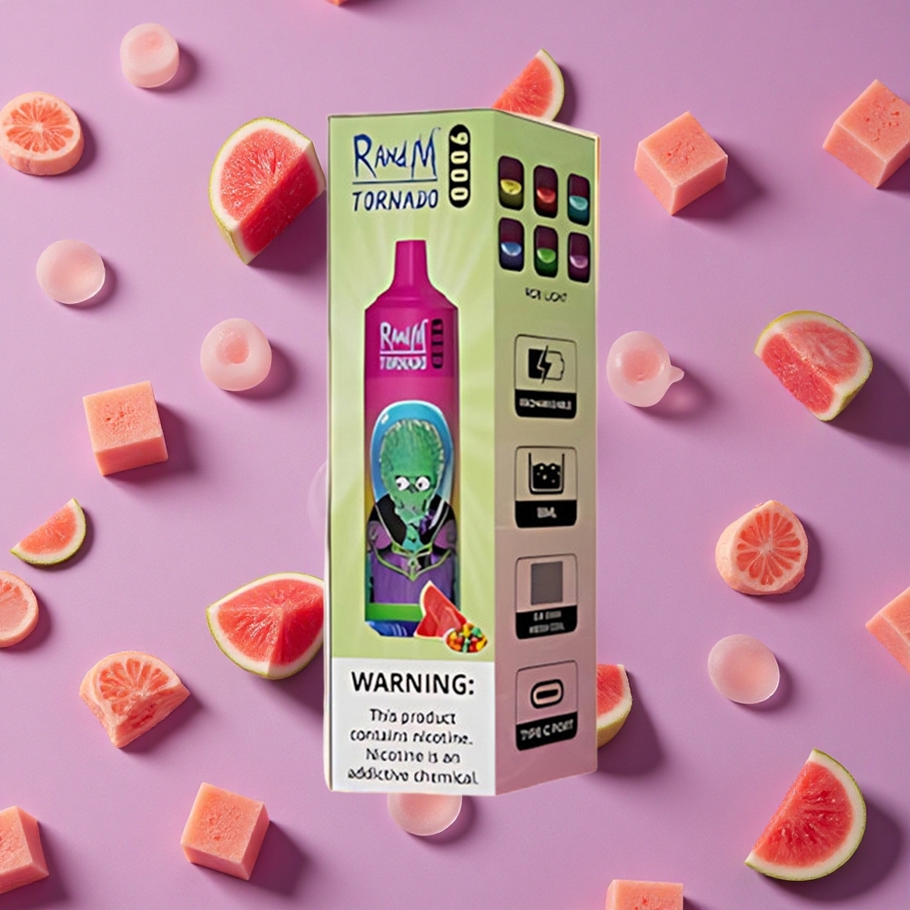 Watermelon Bubble Gum RandM Fumot Tornado 9000 Puffs 850mAh Mesh Coil New Zealand wholesalers