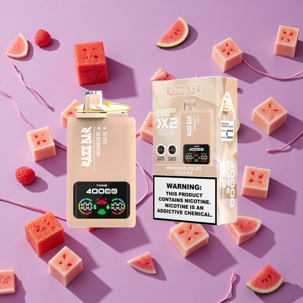 Watermelon Ice Cola Ice Razz Bar 40000 Puffs Power Screen Display Type-C Port New Zealand wholesalers