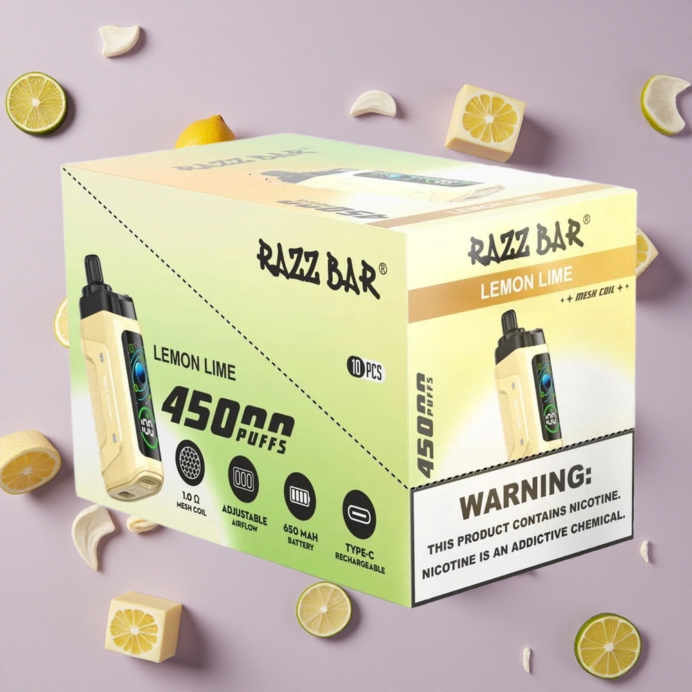 Lemon Lime Razz Bar 45000 Puffs Adjustable Airflow New Zealand wholesalers