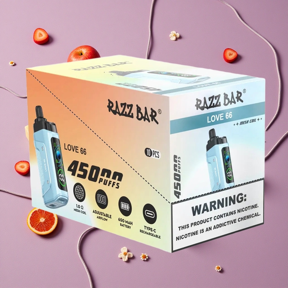 Razz Love 66 Razz Bar 45000 Puffs Adjustable Airflow New Zealand wholesalers