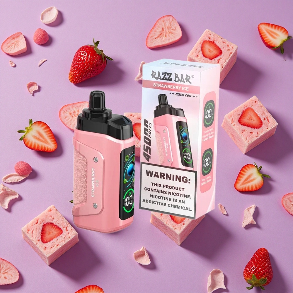 Strawberry Ice Razz Bar 45000 Puffs Adjustable Airflow New Zealand wholesalers