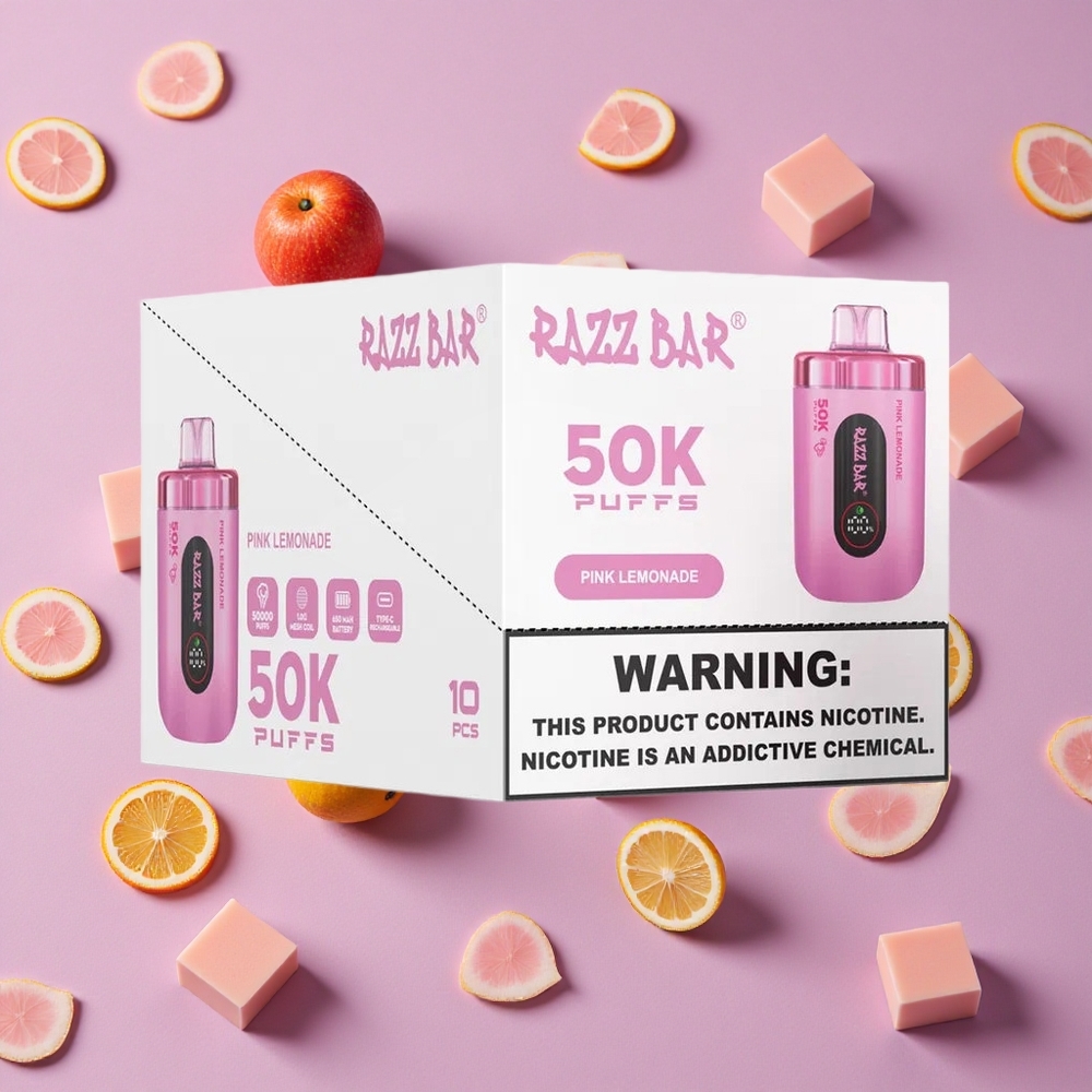 Pink Lemonade Razz Bar 50K Puffs 650mAh New Zealand wholesalers