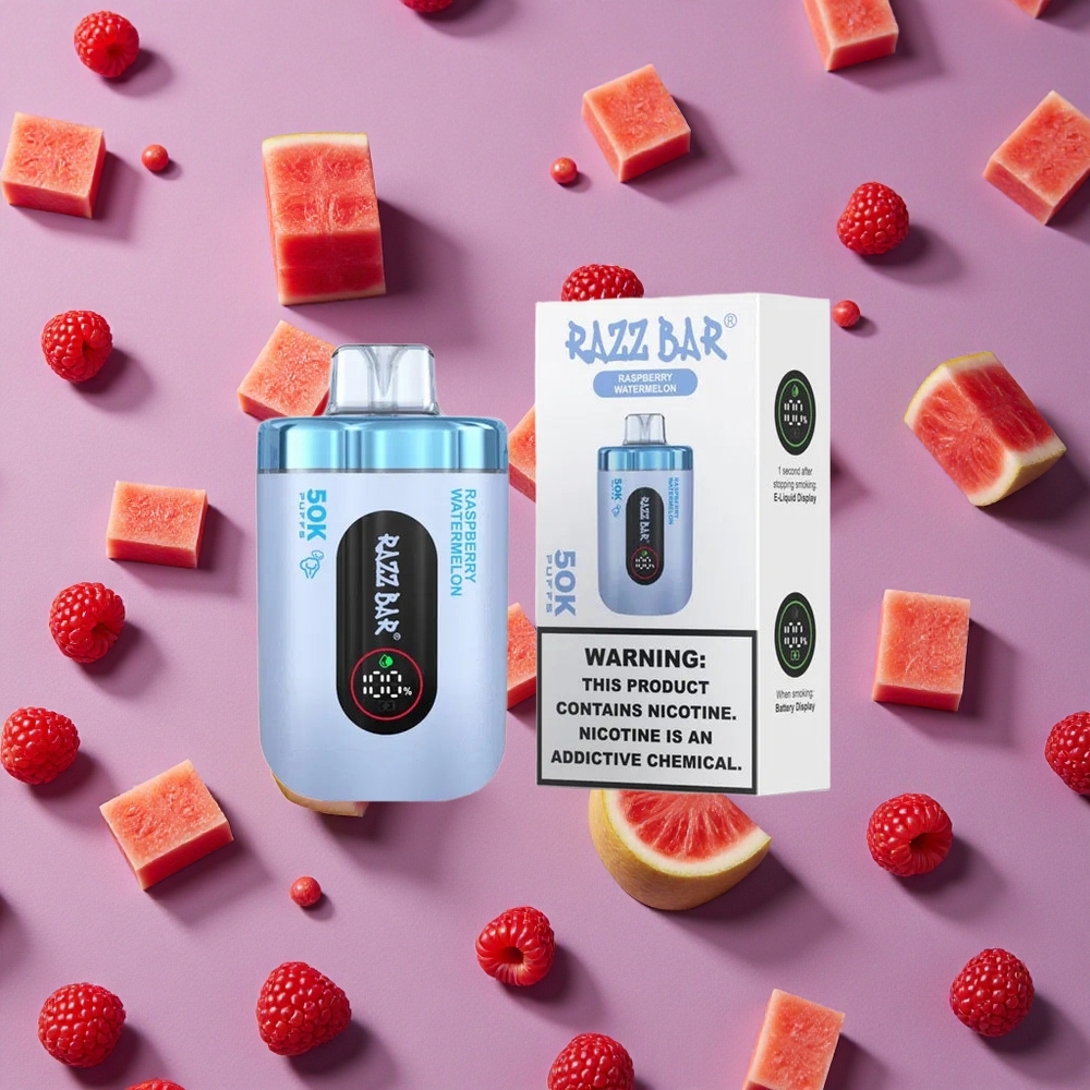 Raspberry Watermelon Razz Bar 50K Puffs Disposable Vape 650mAh Type-C Rechargeable New Zealand wholesalers