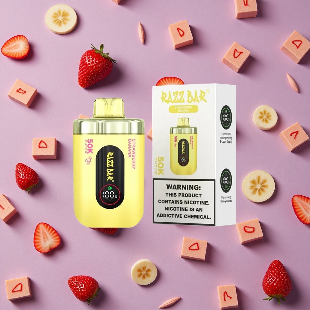 Strawberry Banana Razz Bar 50K Puffs 650mAh New Zealand wholesalers