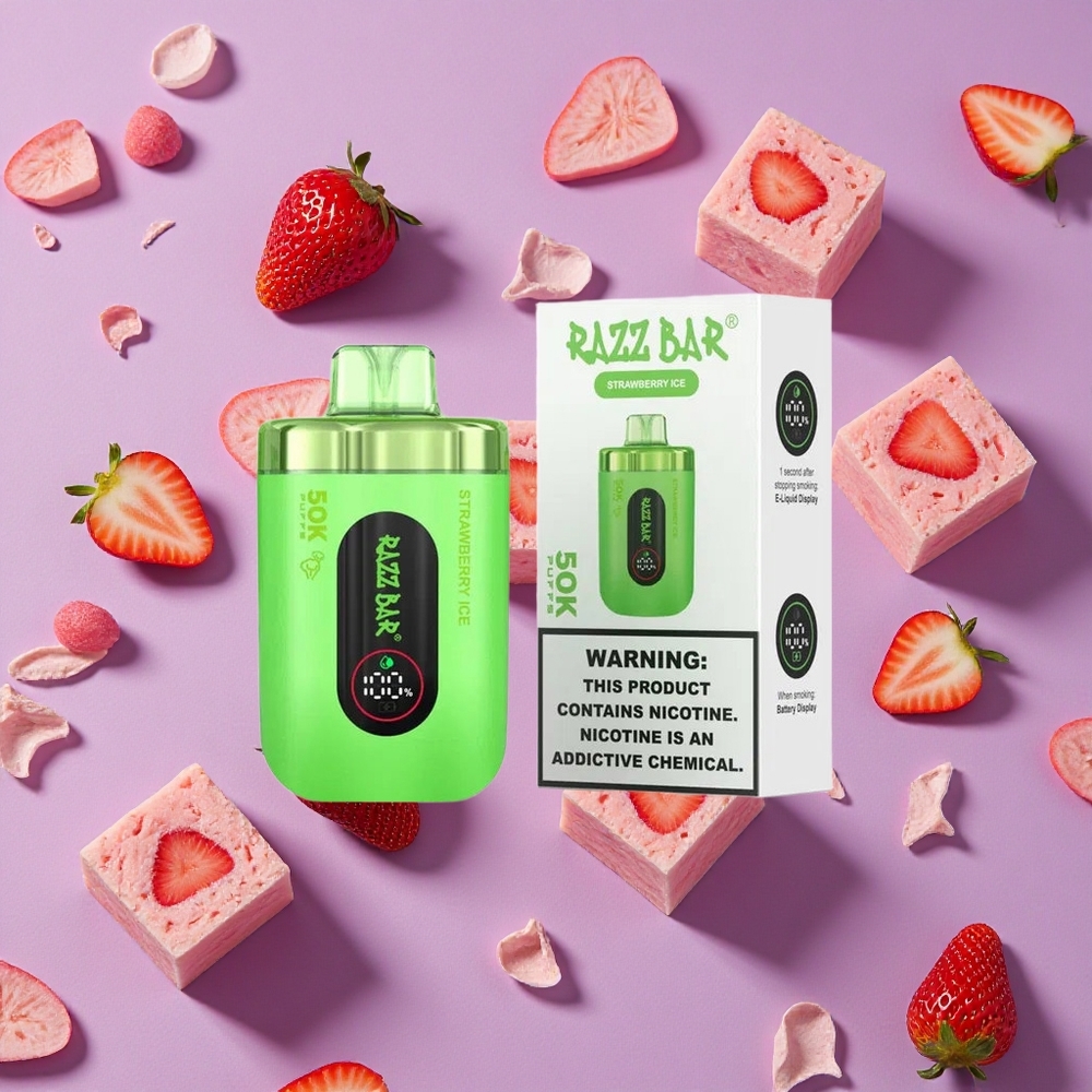 Strawberry Ice Razz Bar 50K Puffs 650mAh New Zealand wholesalers
