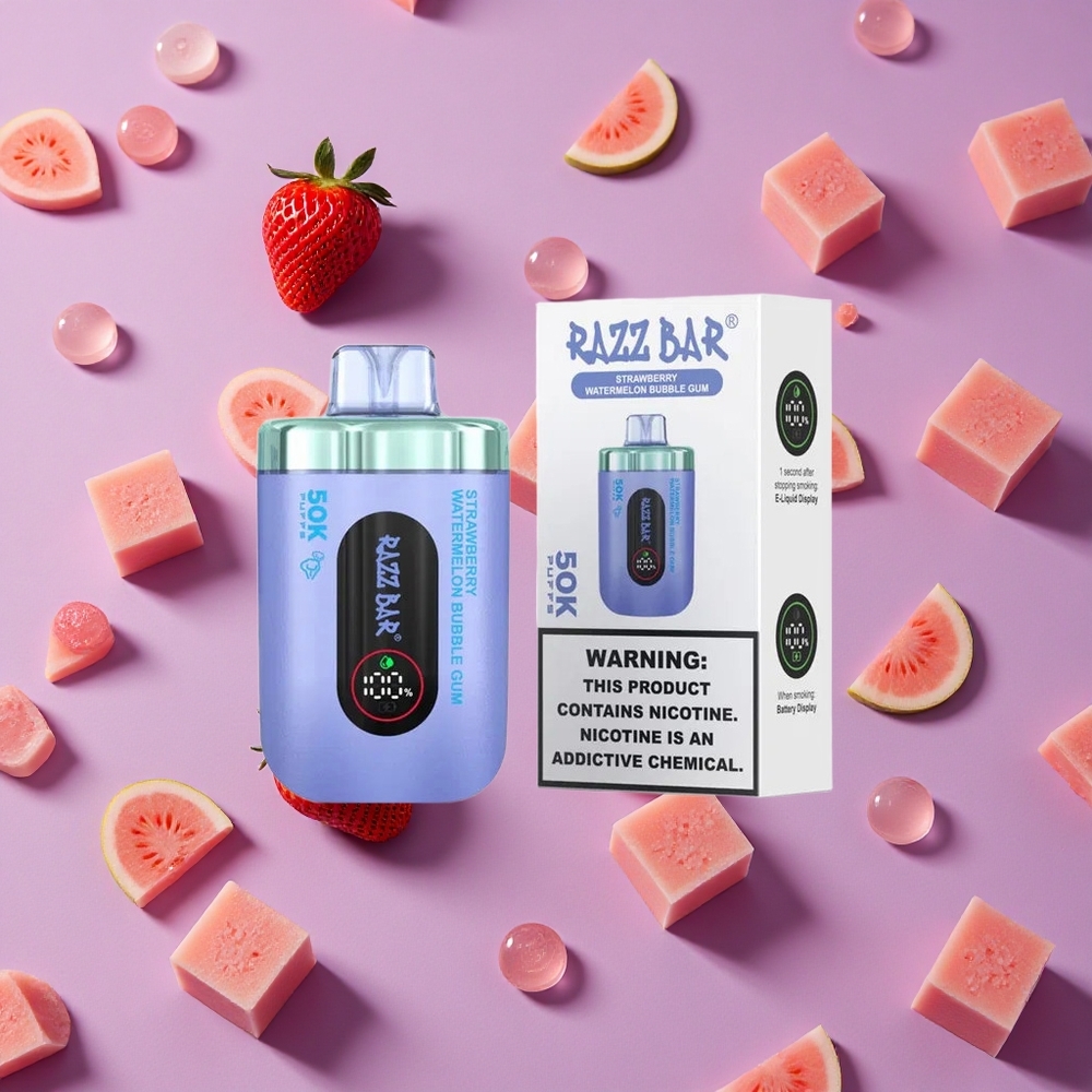 Strawberry Watermelon Bubble Gum Razz Bar 50K Puffs Mesh Coil New Zealand wholesalers