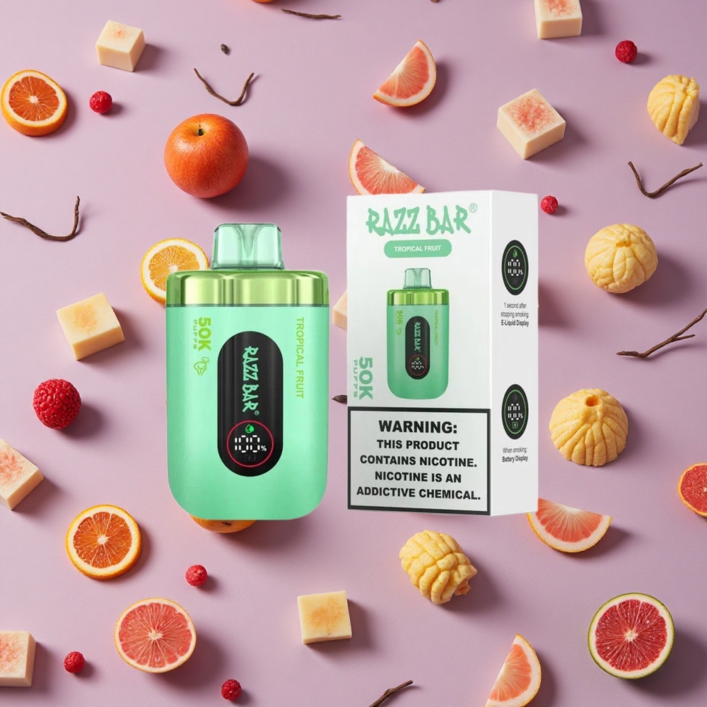 Tropical Fruit Razz Bar 50K Puffs 650mAh Rechargeable New Zealand wholesalers